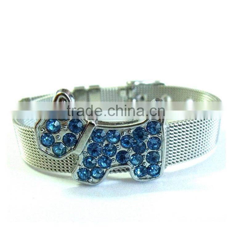 DIY alloy colorful rhinestone dog slide charms fit 10mm bracelet