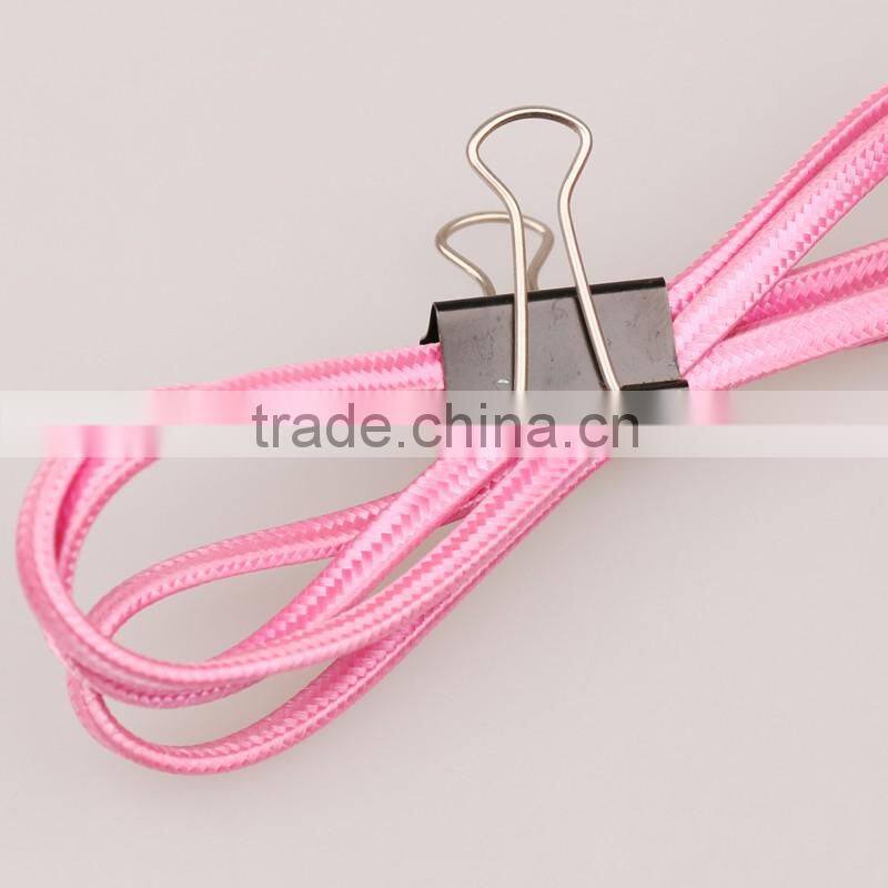 Promotion Pink Braid Micro Phone Usb Charging Cable data transfer cable
