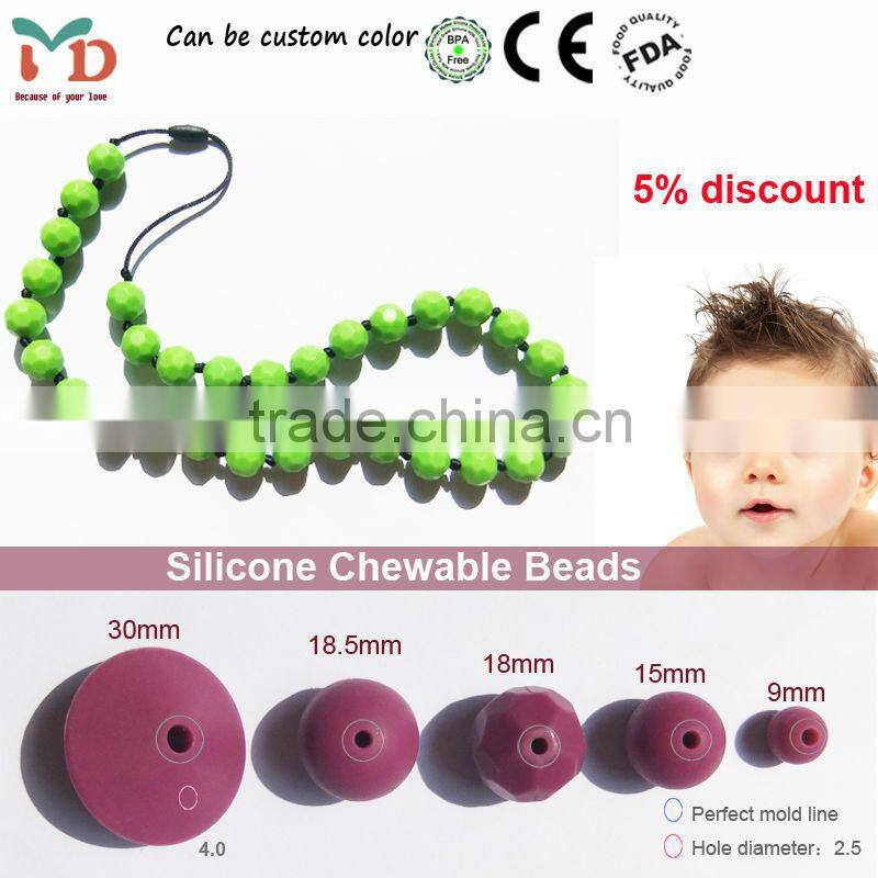 2014 Newest silicone beads wholesale, food grade silicone teething beads bulk, silicone beads and jewelry making