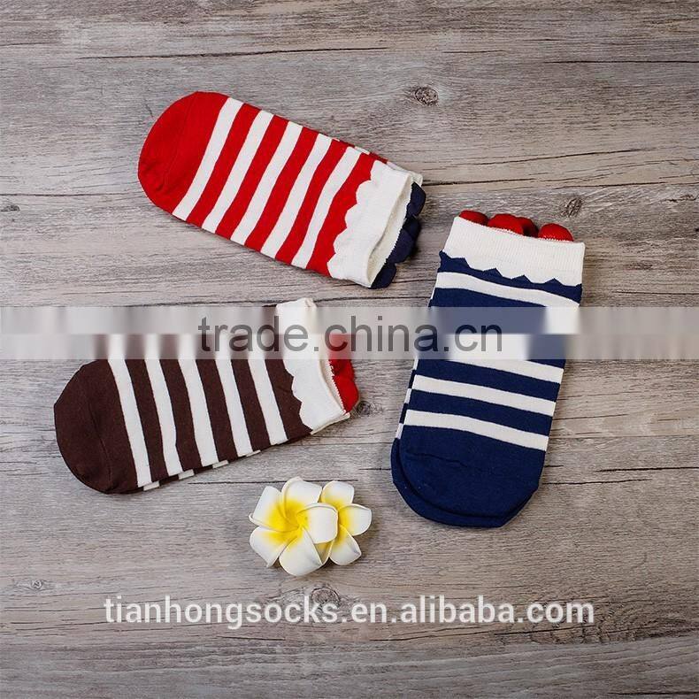2016 New summer striped lovely ears three color short socks boat socks for girls and woman