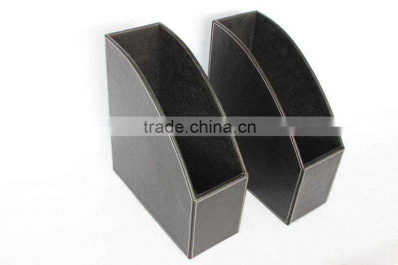 High Quality Faux Leather Document File Box/Classical MDF File Holder
