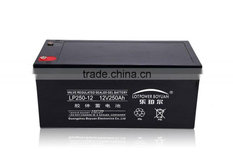 Newest 12v 250ah Rechargeable Gel battery for DC Panel