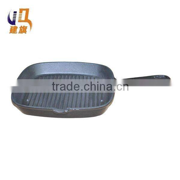 enamel cast iron ribbed skillet