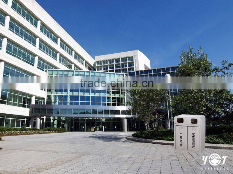 120L School Stainless Steel Silver Rubbish Waste Recycling Bin