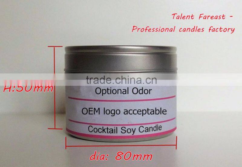 512 30 Hours Burning Time Scented Tin Candles With Two Wax Cores