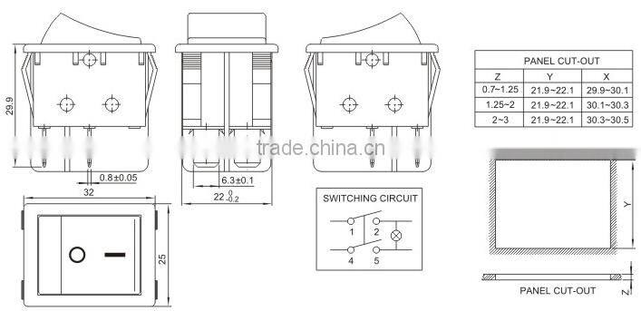 RS606B-201N012CRB ROCKER SWITCHES SERIES