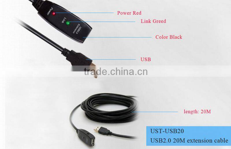 Patent design ,usb 2.0 20 m male to female adpter extension cable with 2 pc