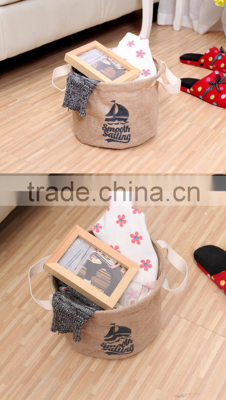 2015 new Creative jute ZAKKA finishing sundry Storage barrel