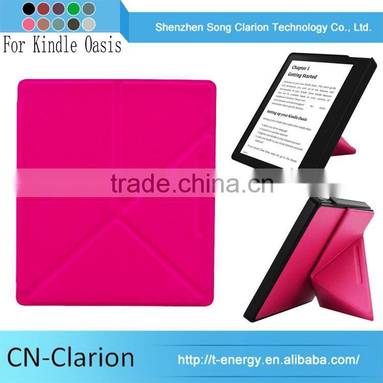 Factory Price, Universal Protective Case for Kindle Oasis 2016 Version Origami Leather Cover Case, Sky blue