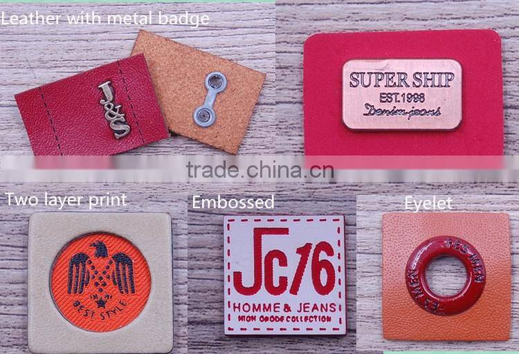 Iron On Delicate Branded Denim Jeans Hat Enamel Metal Real Leather Label Patch