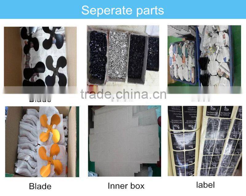 2015 Attractive designs 4 blade silver Wood burning stove fan