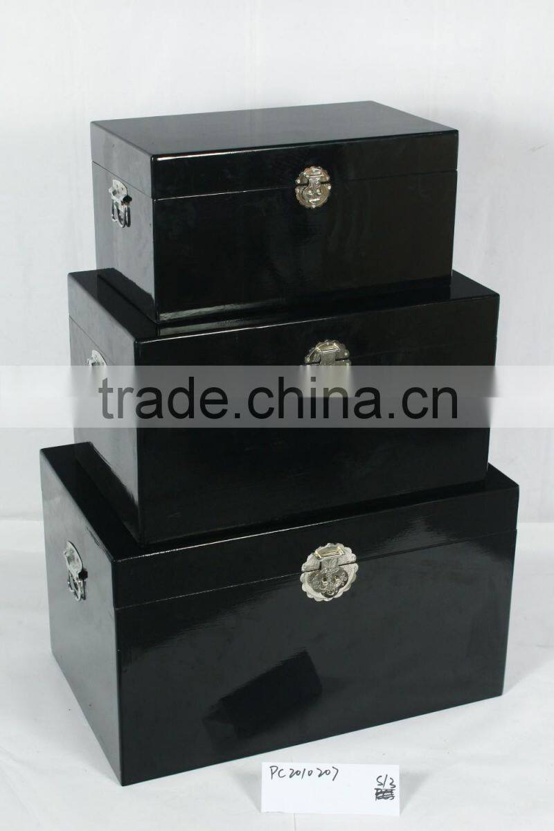 Simple black leather rectangular box