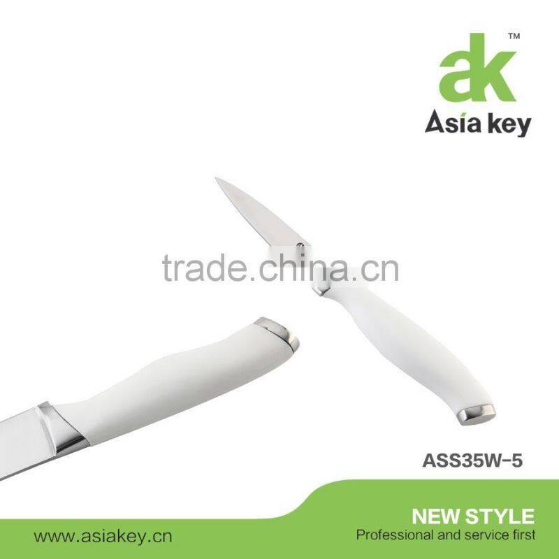 Elegant kitchen knife set silicone handle soft touch handle