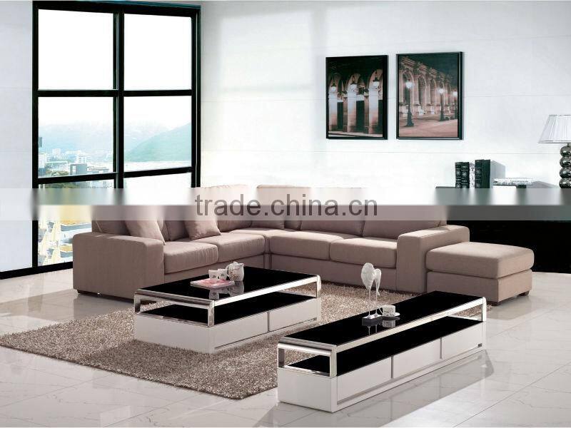 Antique gold wood l shaped sofa set models