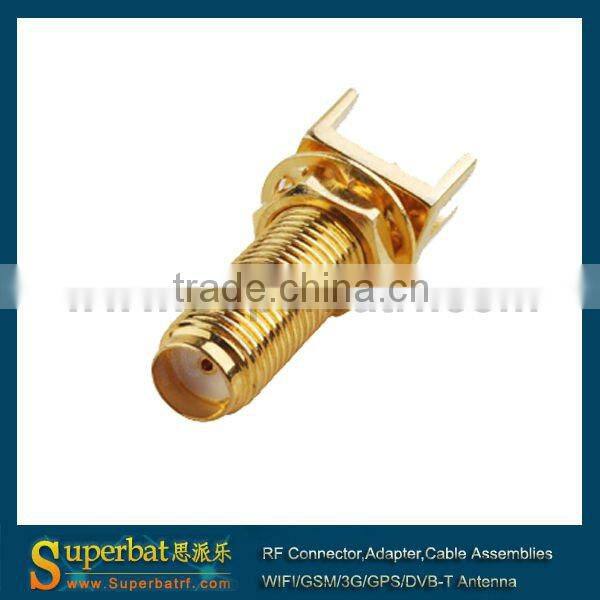 sma fiber connector End Launch Jack PCB Mount wide flange .062" long version