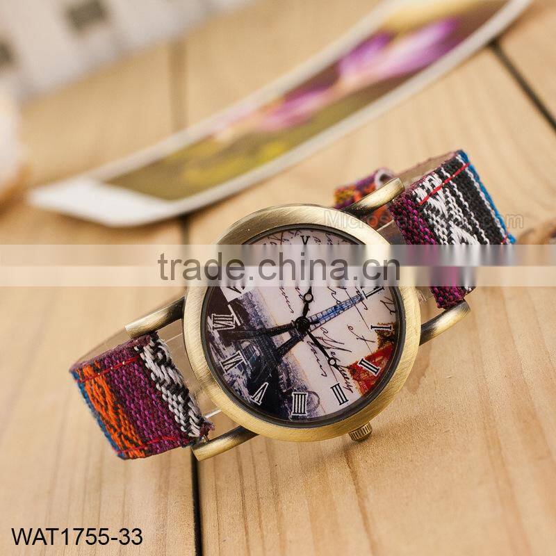 New Handmade Dial Denim Strap Wrist Watch