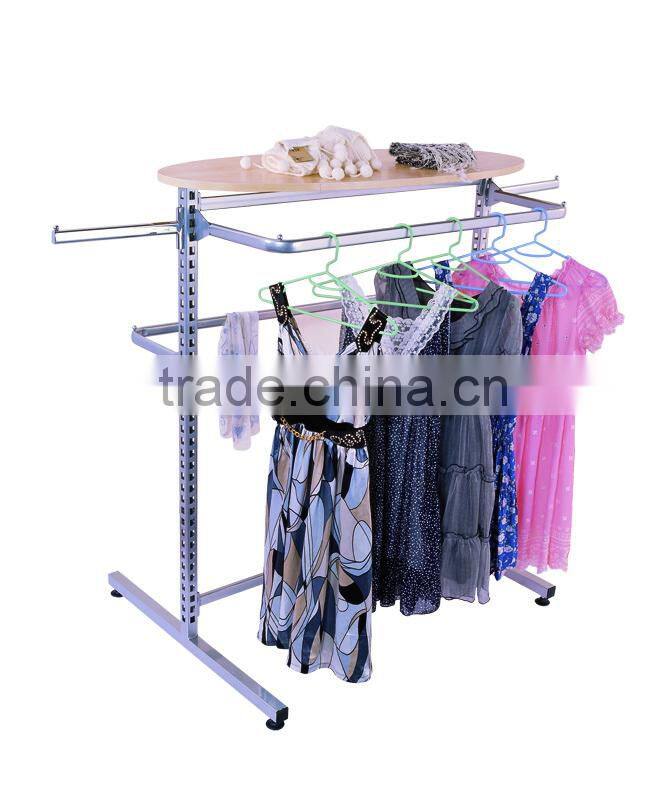 T-stand With MDF Top Shelf and Garment Display Rack