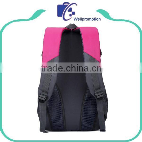 Pink girls polyester oem laptop/computer backpack bag