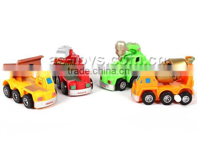 4 style kids plastic construction wind up truck toy