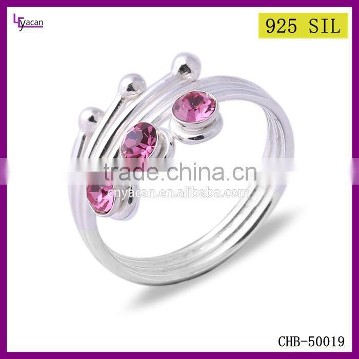 2015 Newest Design Yiwu Factory Make 925 Sterling Silver Green Stone Ring