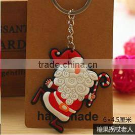 Funny Couple Ice-skating Santa Clause Keychains