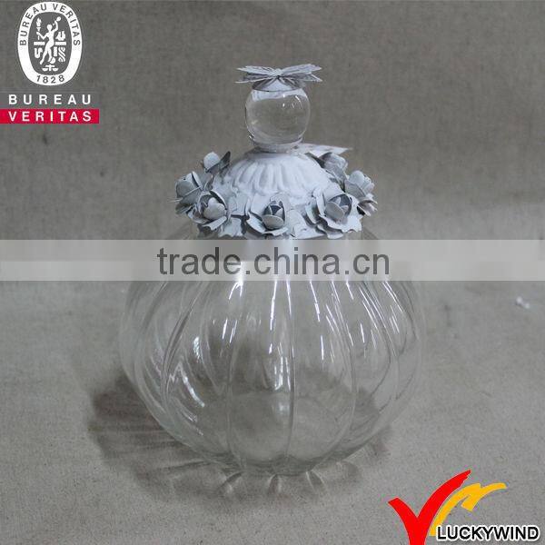 Butterfly vintage white decorative glass jars