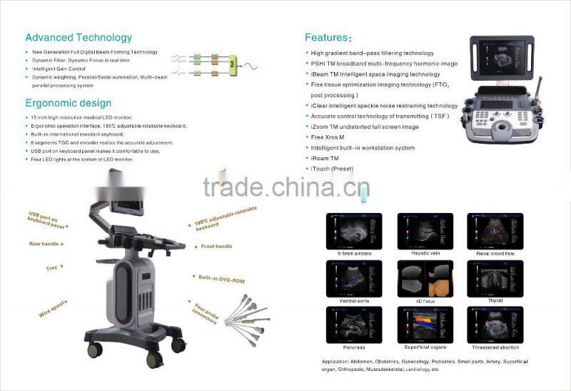 Cardiac Vascular Color Doppler Portable Ultrasound