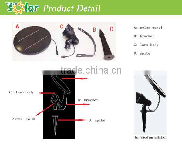 11.1V/4400-5200mAH Maintenance free; Maximum life of up to 5~8 years, 2 years warranty garden solar light