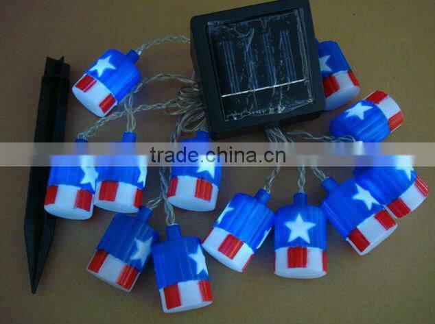 solar national flag USA light string