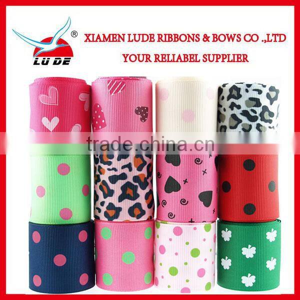 2015 hot sales grosgrain printed stripes ribbon