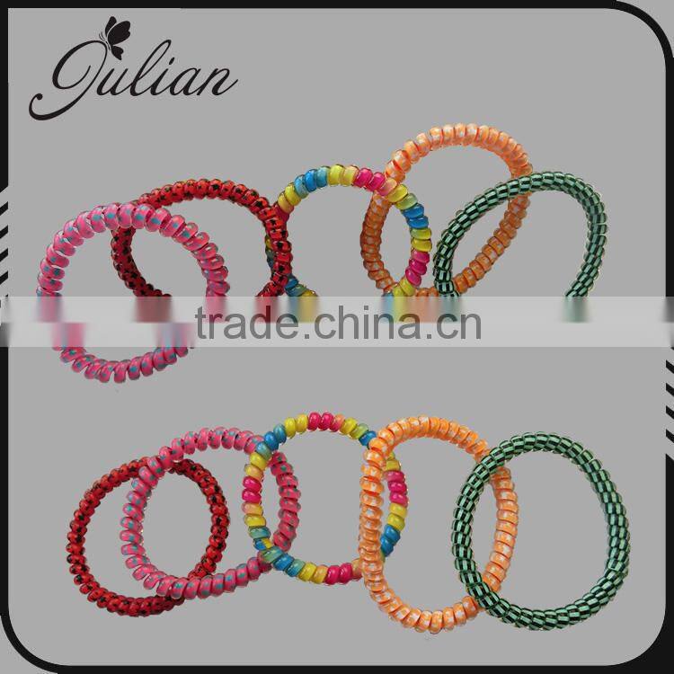 Telephone Wire Gum Springs Elastic Hair Bands Spiral Scrunchy Hairbands Headbands Hair Ties FHHTA0019-1