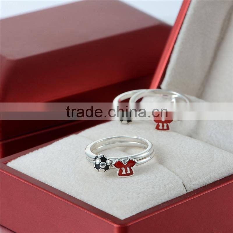 Fast Express Enamel Sterling Silver Jewelry Football Rings