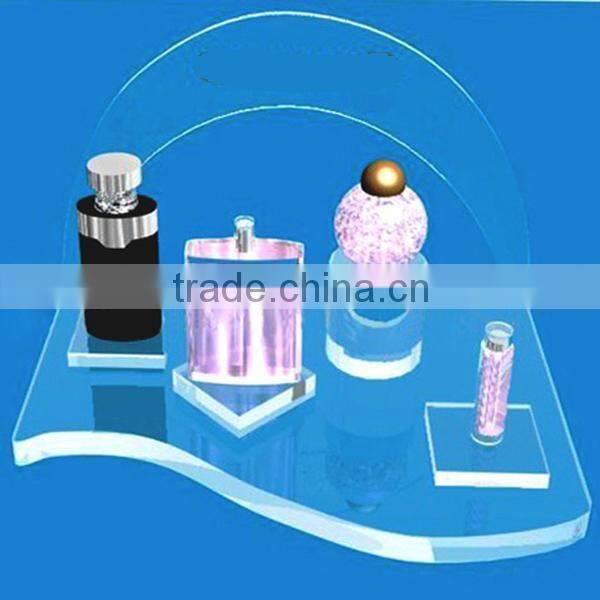 Factory price High quality cosmetic display table lucite cosmetic organizer plexiglass makeup product display