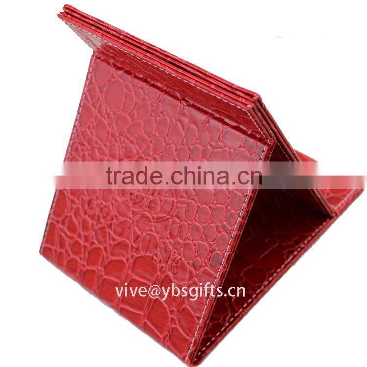 Black portable makeup mirror