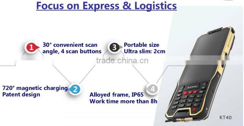 8GB ROM 1GB RAM handheld barcode scanner android 4.4 A7 processor with Micro TF max.32G expansion