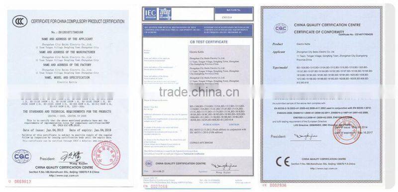 Colorful High Grade 3-level protection safe stainless steel electric teapot with warmer for tea made in China