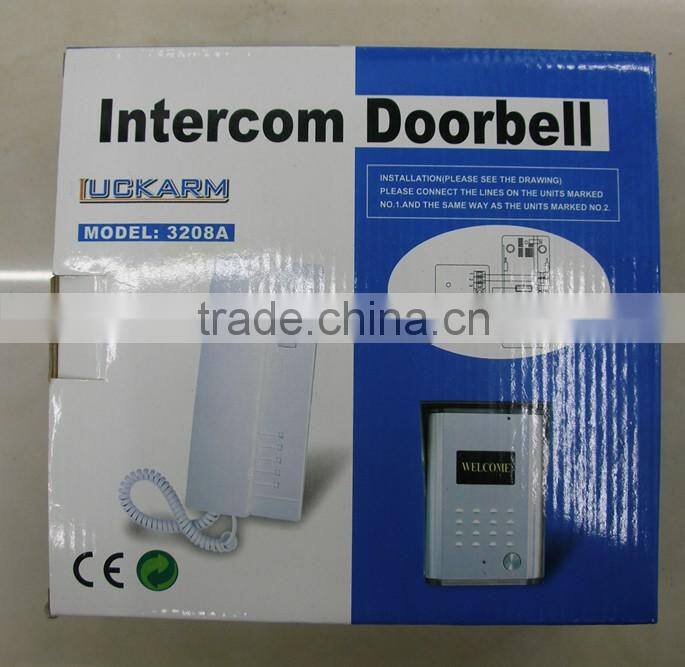 Apartment remote control hanging talking doorbell audio intercom system