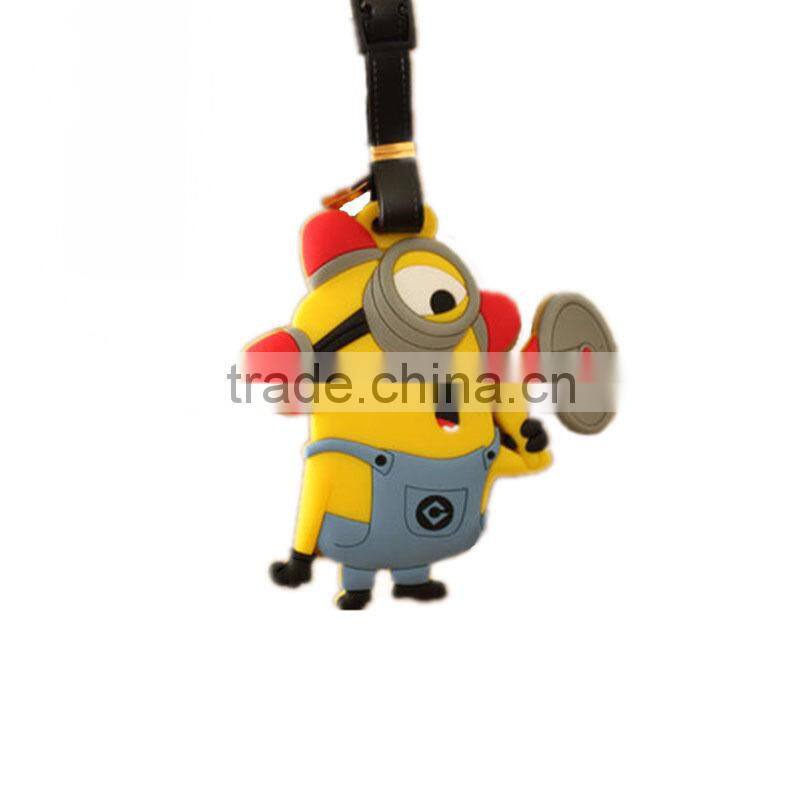 Promotion gift customize rubber embossed logo luggage tags PVC