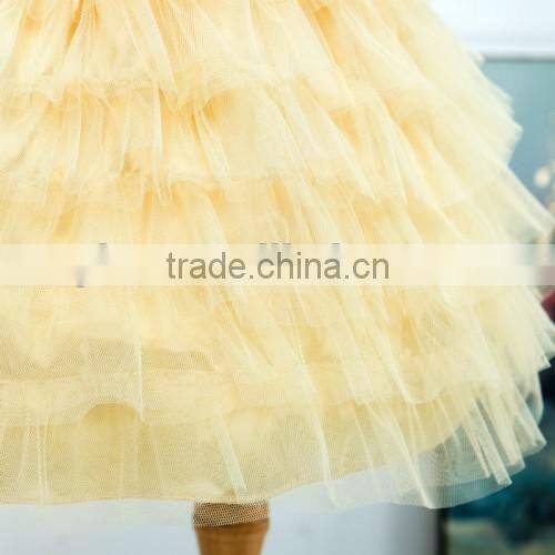 Fashion Handmade Paillette Lace Wedding Dress Custom Sleeveless Layered Dress Kids Girls Party Dress Design