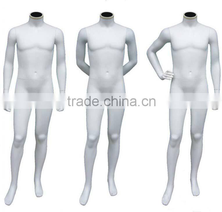 Fashion new doll male model fabric mannequin for display plus size stand fiberglass headless unbreakable mannequin HZ-819