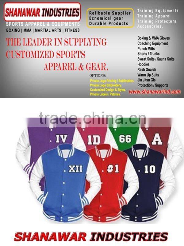 Red Custom design cheap 100% cotton baseball varsity jacket