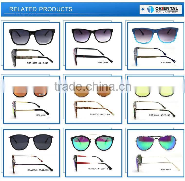 Pure white in Middle Transparent Blue Inside Acetate Frame with Hollow Out Temples Cat.3 Polarized Sunglasses