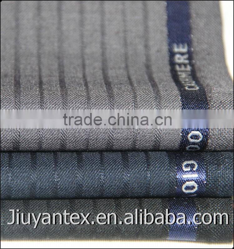 Beautiful wool blend trw stripe weave customized selevdge senior quality men dress uniform suiting textile fabric through SGS