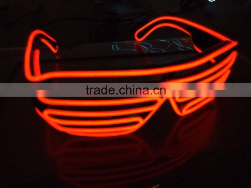 2016 high quality colorful lighting EL wire Shutter Shades glasses for party,concert