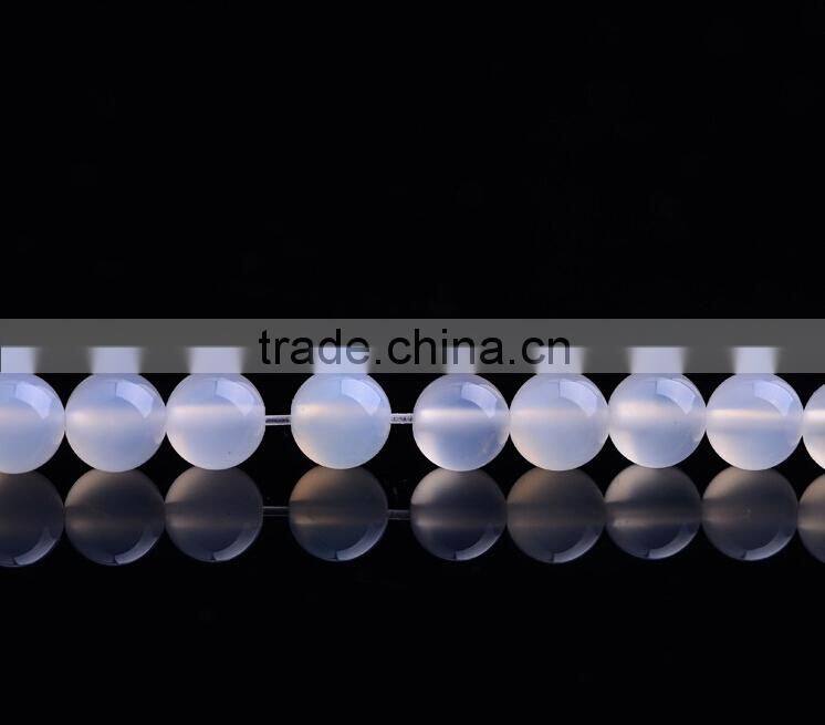 wholesale natural high quality white agate gemstone beads