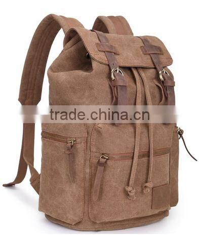 Functional Lovely Men's Travel Backpack Bag Canvas Leather bags