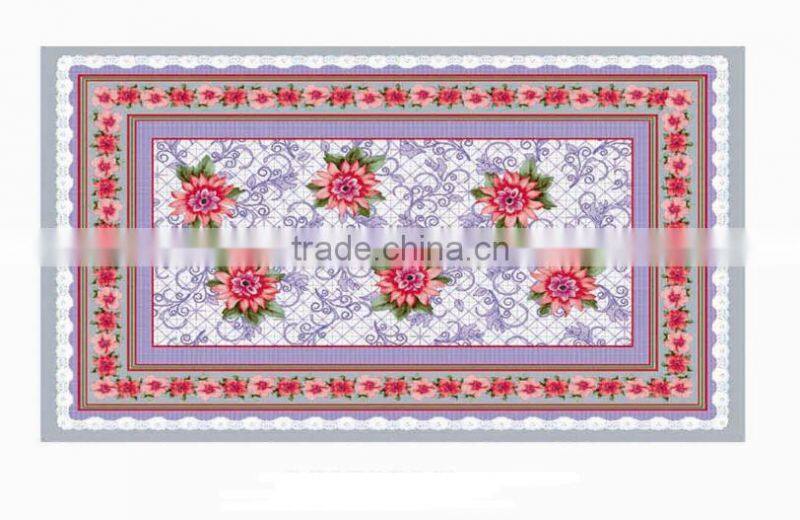 Newest transparent printed flowers all-in-one plastic table cloth roll/piece