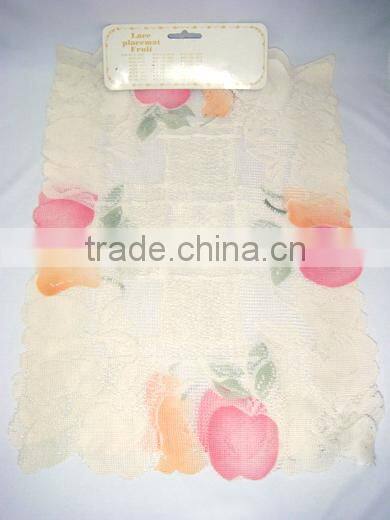 2pcs - Fruit Printed Oblong Lace Placemat For One Dollar Item