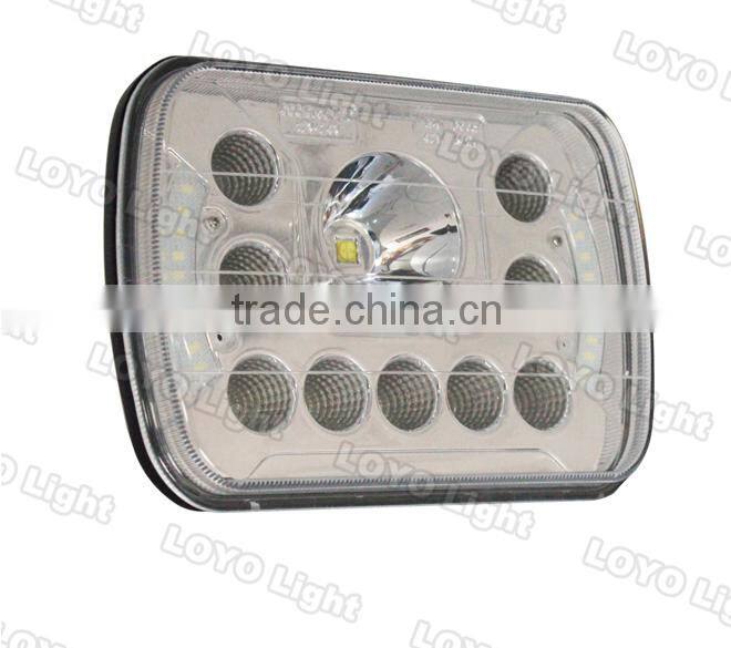 Newest!!! square 7 inch led headlight for truck, tractor with angel eyes 45W 5x7 led headlight
