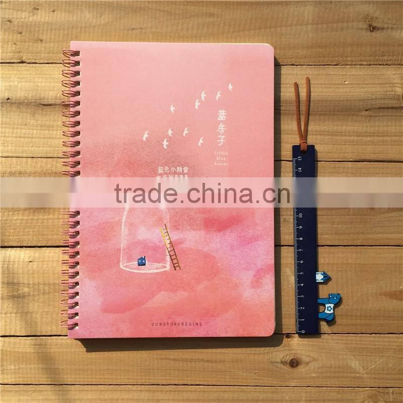 a4 spiral bound leather notebook with yellow paper